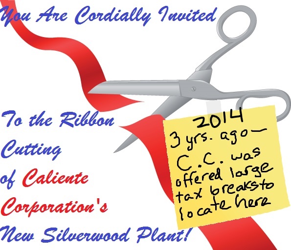 Ribbon Cutting Poster for Caliente Corp